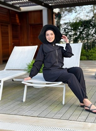MOODBASİC SWİMWEAR FIRFIR ŞERİTLİ TESETTÜR MAYO