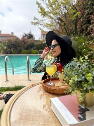 MOODBASİC SWİMWEAR LEOPAR İŞLEMELİ TESETTÜR MAYO