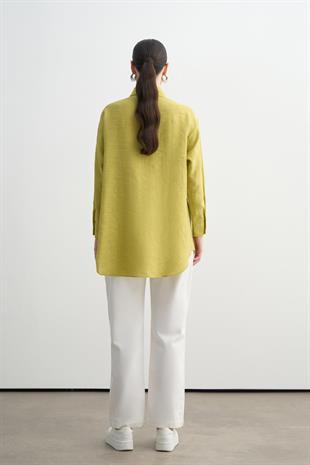 MOODBASIC TAŞ İŞLEMELİ BAMBU KETEN GÖMLEK