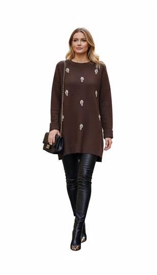 MOODBASIC TAŞ İŞLEMELİ TRİKO TUNİK