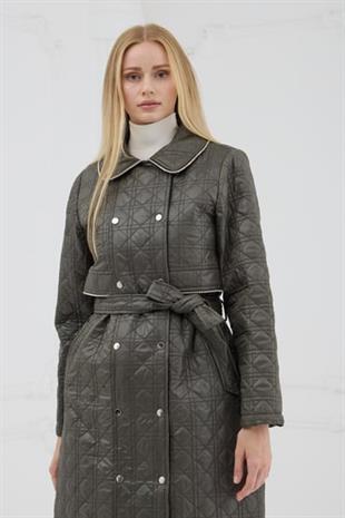 MOODBASİC TAŞ ŞERİTLİ KAPİTONE UZUN KAP