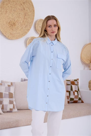 MOODBASIC TAŞLI DANTELLİ GÖMLEK
