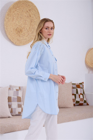 MOODBASIC TAŞLI DANTELLİ GÖMLEK