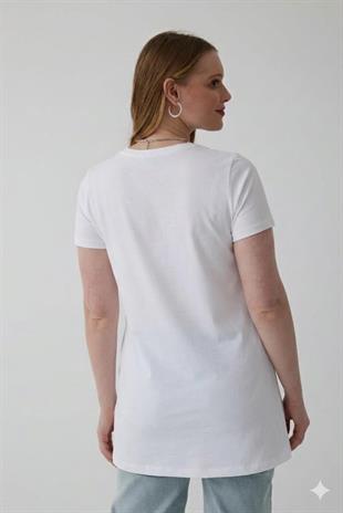 MOODBASIC TAŞLI ŞERİTLİ T-SHIRT