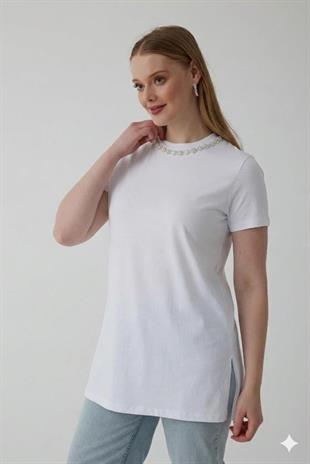 MOODBASIC TAŞLI ŞERİTLİ T-SHIRT