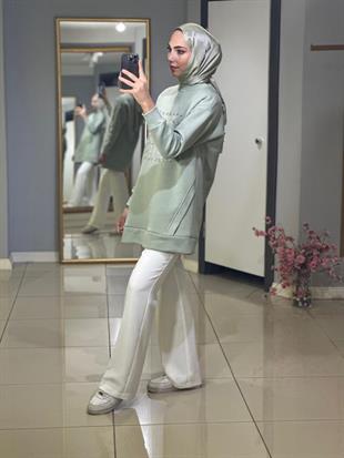 MOODBASIC TAŞLI YAZILI İÇİ TÜYLÜ TUNİK