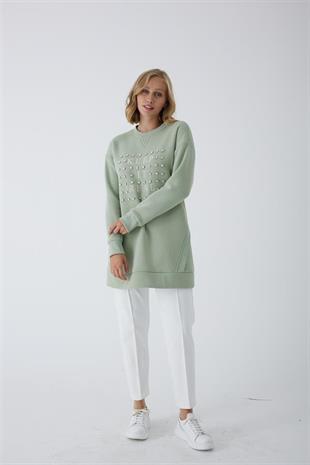 MOODBASIC TAŞLI YAZILI İÇİ TÜYLÜ TUNİK