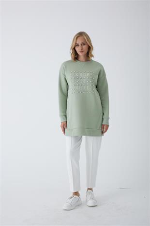 MOODBASIC TAŞLI YAZILI İÇİ TÜYLÜ TUNİK