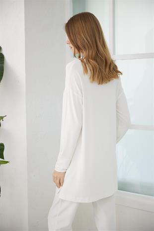 MOODBASIC YAZI BASKILI TUNİK