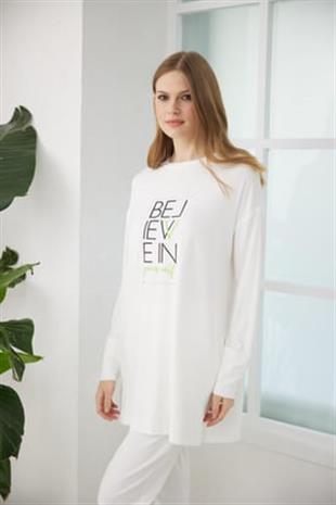 MOODBASIC YAZI BASKILI TUNİK