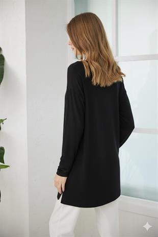 MOODBASIC YAZI BASKILI TUNİK