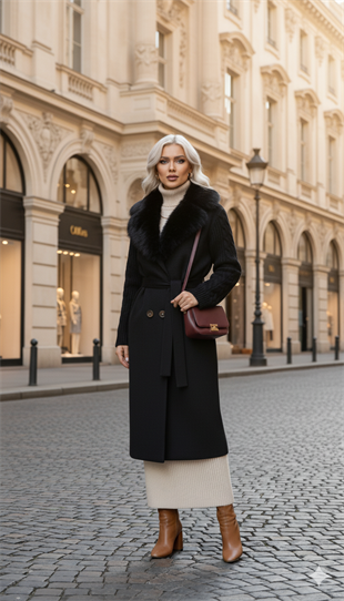 MOOR İTHAL ALBANİA YAKA KÜRKLÜ TRİKO CEKET 