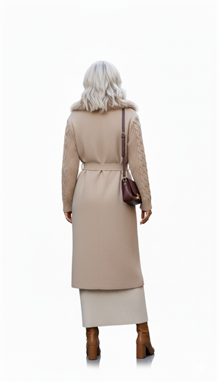 MOOR İTHAL ALBANİA YAKA KÜRKLÜ TRİKO CEKET 