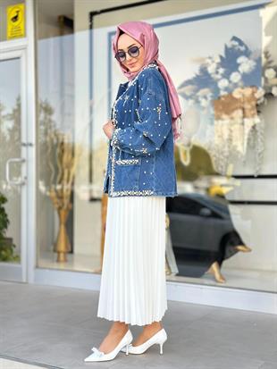 MOOR İTHAL HEİND İNCİLİ KOT CEKET