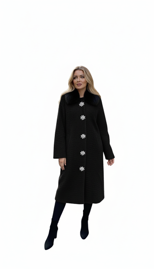 MOOR İTHAL MAY YAKA KÜRKLÜ TRİKO KABAN 