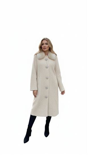 MOOR İTHAL MAY YAKA KÜRKLÜ TRİKO KABAN 