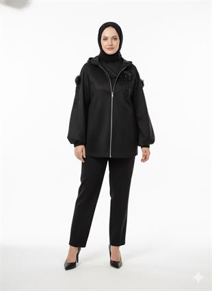 MOOR KOLLARI APLİKELİ MODAL İTHAL TAKIM 