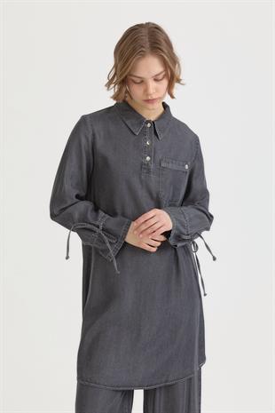 NİHAN Bağcık Detaylı Lyocell Pantolon Tunik Takım