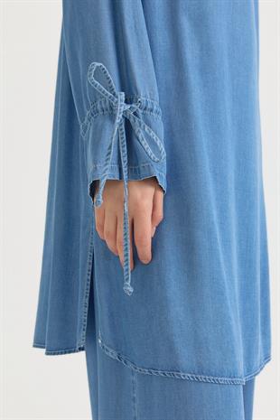 NİHAN Bağcık Detaylı Lyocell Pantolon Tunik Takım