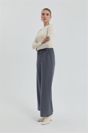 Nihan Beli Lastikli Bol Paça Pantolon