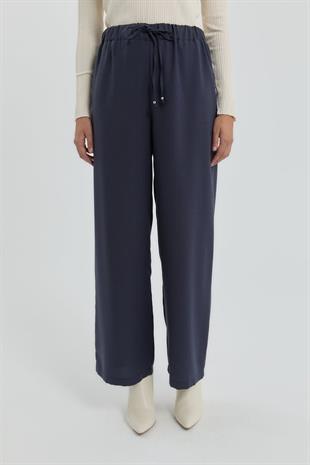 Nihan Beli Lastikli Bol Paça Pantolon