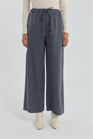 Nihan Beli Lastikli Bol Paça Pantolon