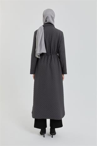 Nihan Büyük Beden İnce Kapitone Pardesü