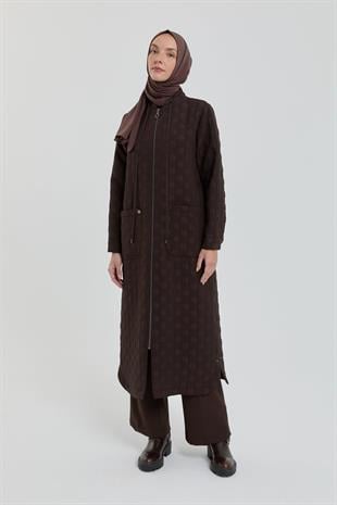 Nihan Büyük Beden İnce Kapitone Torba Cepli Kap