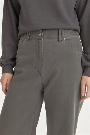 Nihan Geniş Paçalı Denim Pamuk Pantolon