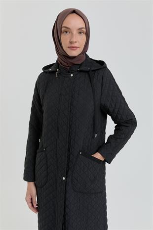 Nihan İnce Kapitone Cep Detaylı Kap