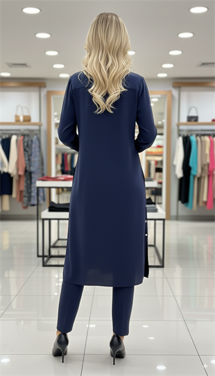 NİHAN KUŞGÖZLÜ AKSESUARLI UZUN TUNİK