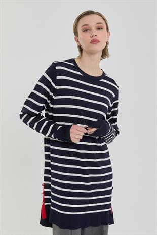NİHAN Nihan Çizgili Rayon Triko Tunik