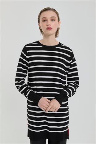 NİHAN Nihan Çizgili Rayon Triko Tunik