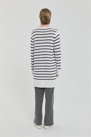 NİHAN Nihan Çizgili Rayon Triko Tunik