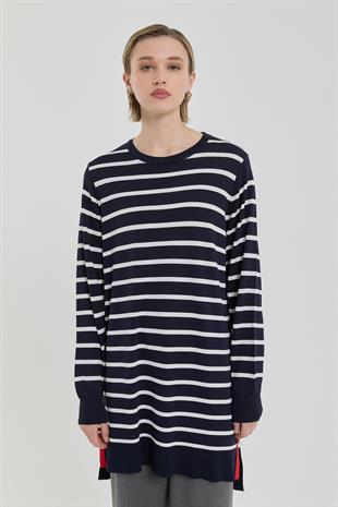 NİHAN Nihan Çizgili Rayon Triko Tunik