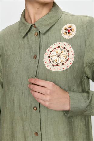 Nihan Örgü Çiçek Detaylı Tunik