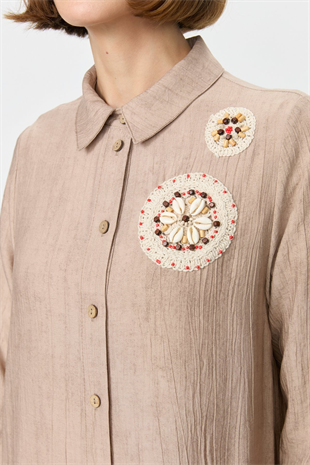 Nihan Örgü Çiçek Detaylı Tunik