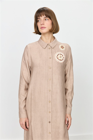 Nihan Örgü Çiçek Detaylı Tunik