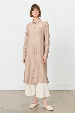 Nihan Örgü Çiçek Detaylı Tunik