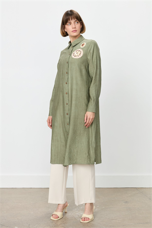 Nihan Örgü Çiçek Detaylı Tunik