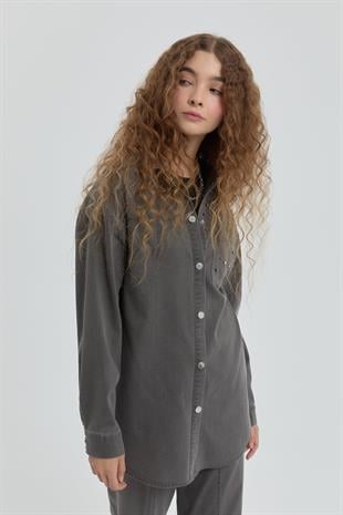 Nihan Parlak Taşlı Denim Pantolon Tunik Takım