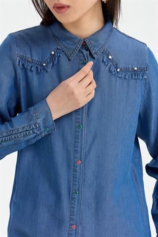 Nihan Püskül Detaylı Ten cel Tunik