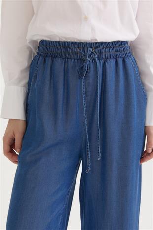 Nihan Rahat Kalıp Beli Lastikli Lyocell Bol Pantolon