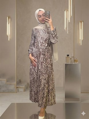 Nihan ZEBRA DESENLİ ELBİSE