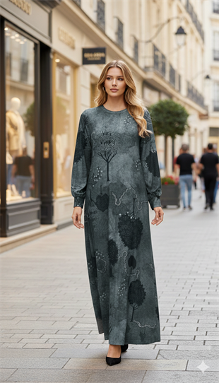 NOİ JARSE BAŞAK TANELİ KASIMPATI ÇİÇEKLİ A FORM ELBİSE