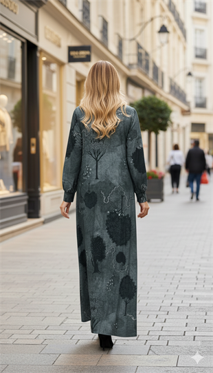 NOİ JARSE BAŞAK TANELİ KASIMPATI ÇİÇEKLİ A FORM ELBİSE