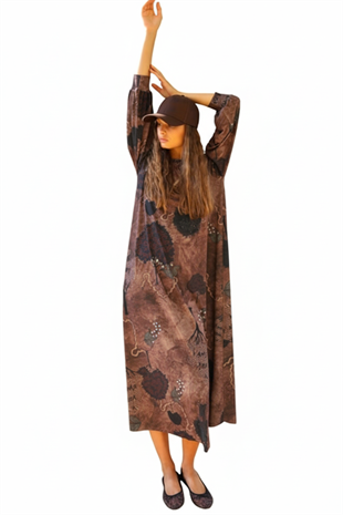 NOİ JARSE PITIRCIK ÇİÇEKLİ A FORM ELBİSE