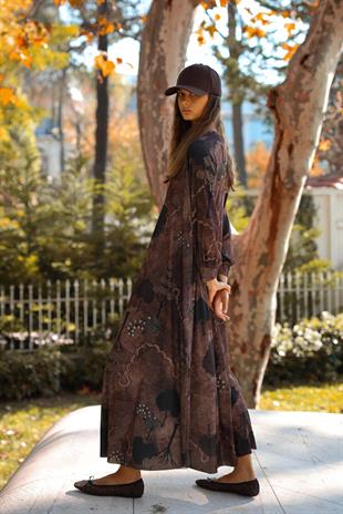 NOİ JARSE PITIRCIK ÇİÇEKLİ A FORM ELBİSE