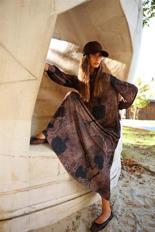 NOİ JARSE PITIRCIK ÇİÇEKLİ A FORM ELBİSE