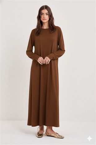 NOİ KREP A FORM MANŞETLİ ELBİSE